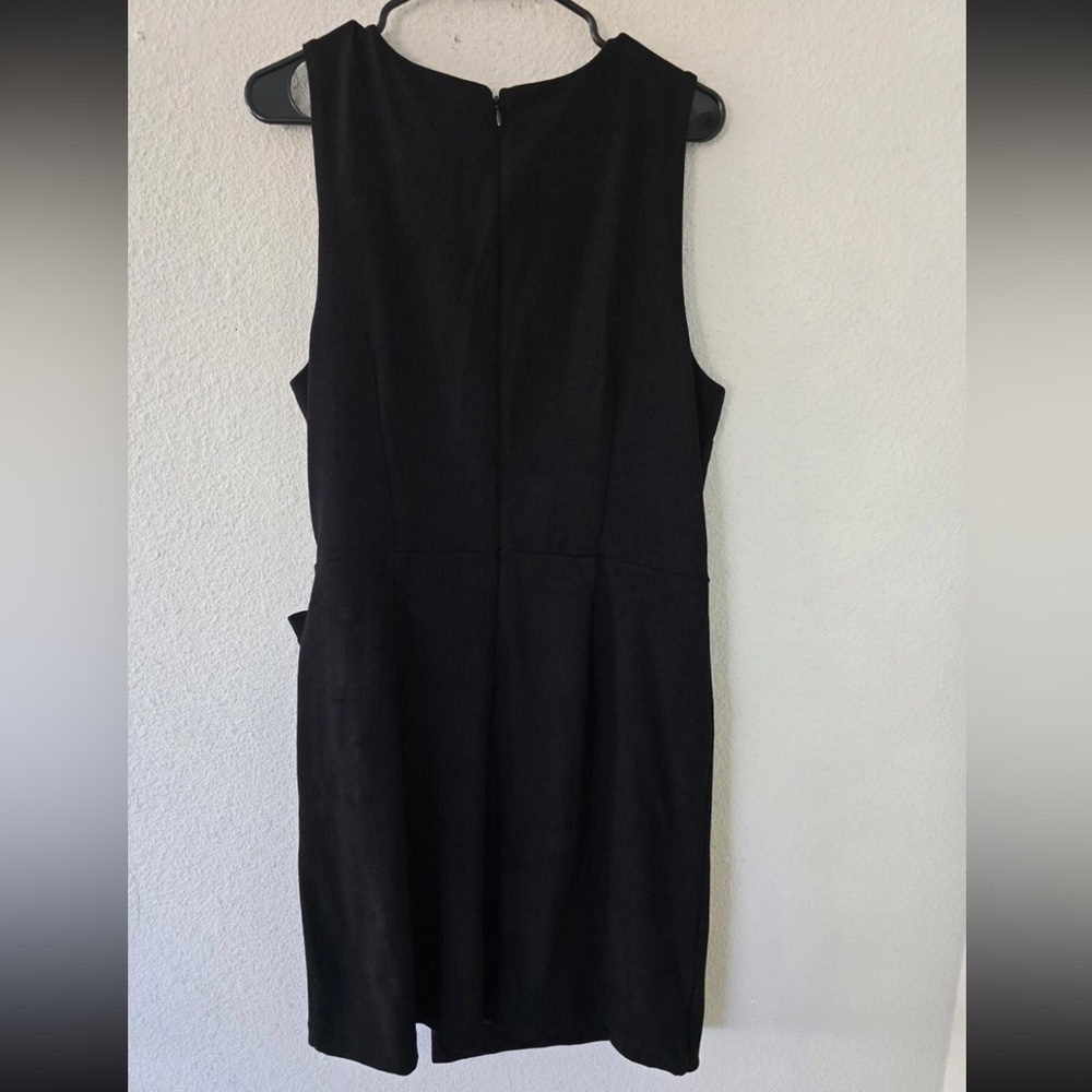$89 Loft Black Wrap Dress Women Sz 14 Sleeveless SideTie Pencil Witchy New - Picture 11 of 12